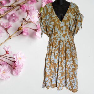 Maize Yellow Floral Print Ava & Viv Cotton Summer Dress 4X